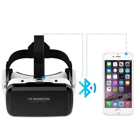 Okulary VR 3D do wirtualnej rzeczywistości gogle - Shinecon G04BS + słuchawki + Pad Bluetooth