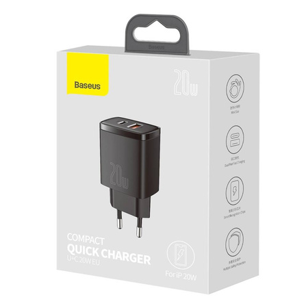 Ładowarka sieciowa Baseus Compact Quick Charger 20W (Czarna)