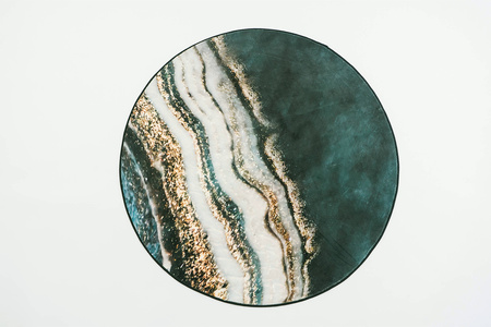 Dywan okrągły NOVO Strado nowoczesny do salonu marmurowy wzór velvet ZłotyBrzeg 80x80 cm
