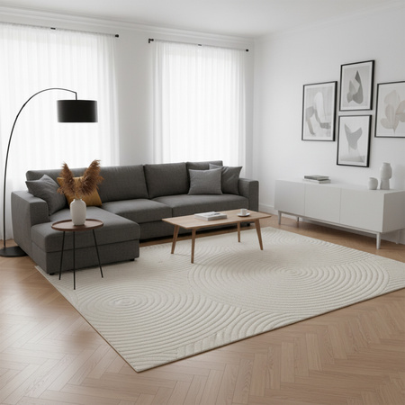 Dywan 120x170 do salonu pętelkowy duży japandi nowoczesny ciężki gruby POLO, szary