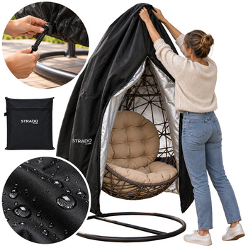 Pokrowiec na krzesło wiszące 158x108cm - Black