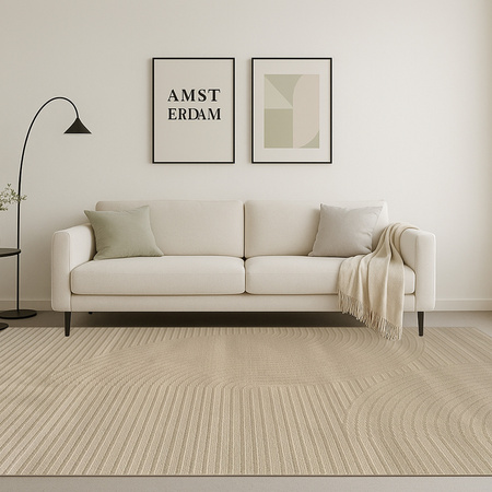 Dywan 120x170 do salonu pętelkowy duży japandi nowoczesny ciężki gruby POLO, beżowy