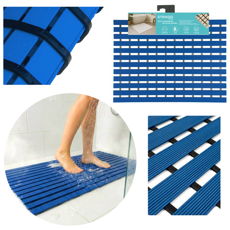 Mata łazienkowa antypoślizgowa do łazienki do wanny pod prysznic 43x61cm (Niebieska)