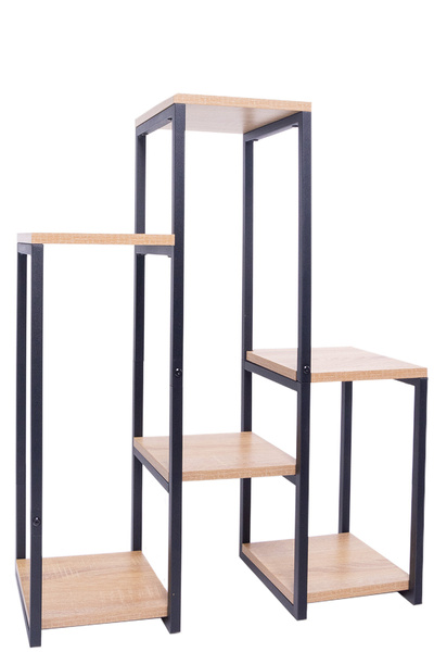 PANORAMA 6 level metal standing flower stand - elegant flower and plant stand OAK
