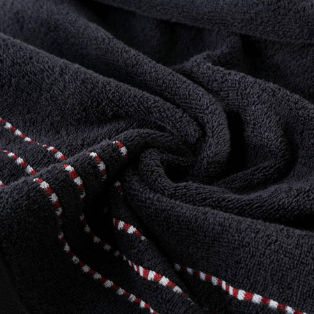 Gruby bawełniany ręcznik Fiore 50x90 500g/m2 Eurofirany (Czarny)