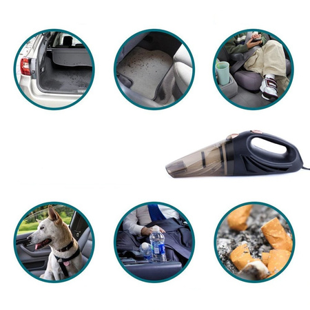 ODKURZACZ samochodowy ręczny do auta HF2001 120w HEPA końcówki kabel torba