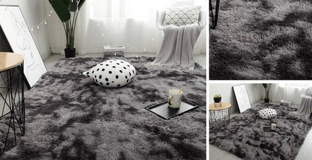 Miękki dywan Ombre Shaggy Strado 100x150 cm ciemnoszary idealny do salonu i sypialni