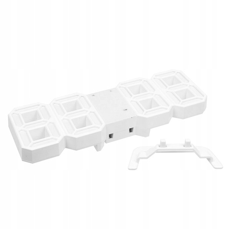 4w1 Zegar cyfrowy LED 3D ścienny stojący budzik termometr data alarm, biały