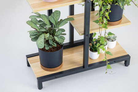 KWIETNIK 75 cm stojący metalowy stojak na kwiaty 4 poziomy półki mocny Oaza