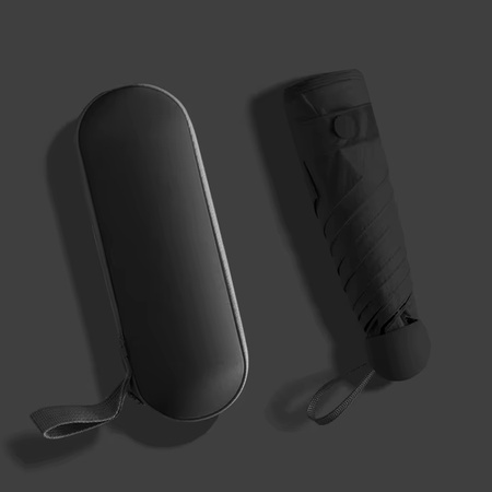 PARASOLKA kieszonkowa składana automatyczna pokrowiec lekka męska damska, czarna