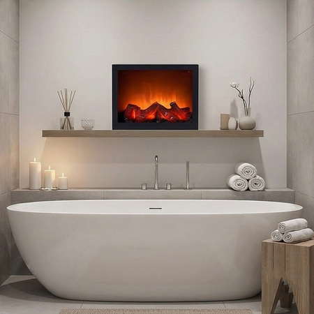 Kominek elektryczny 3D ruchome płomienie ogień wiszący stojący lampa LED