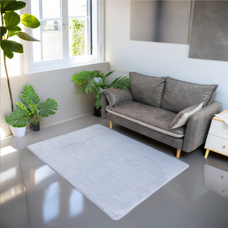 Dywan STRADO Rabbit 3D pluszowy miękki jak królik 160x230 Silver