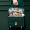 Casket organizer trunk for cosmetics jewelry (Bottle Green)
