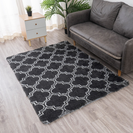 Dywan do salonu shaggy DECOR antypoślizgowy miękki puszysty modny 160x200 Grey Lantern
