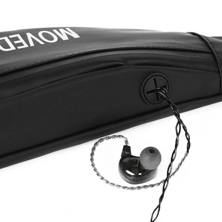 Pas do biegania saszetka nerka na etui na telefon z wyjściem na słuchawki (Czarny)