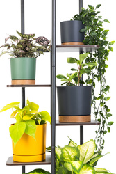 Duży stojący kwietnik 106cm metalowy 6 poziomów na kwiaty regał loft Mondo, czarny