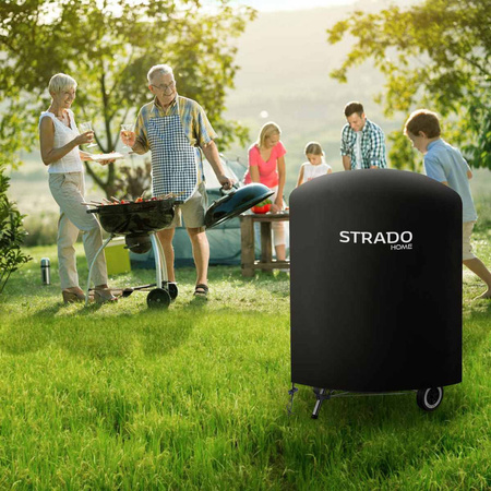 WODOODPORNY pokrowiec ogrodowy na grilla plandeka ochronna UV 71x71x56 etui, czarny