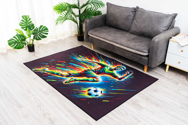 Dywan gamingowy 3D Football 100x150 cm - nowoczesny wzór 3D do pokoju gracza