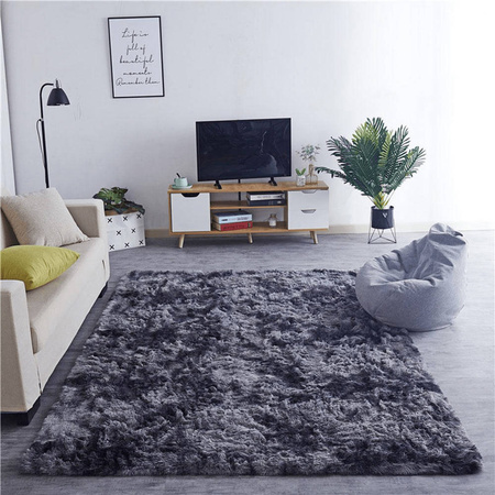 Miękki dywan Ombre Shaggy Strado 140x200 cm ciemnoszary wygodny do salonu i sypialni