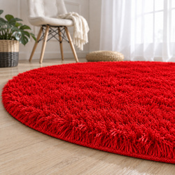 Shaggy Strado 160x160 BloodyRed Round Carpet (Bright Red)