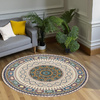 Round carpet NOVO Strado modern beige torte pattern for living room Oriental 120x120 cm