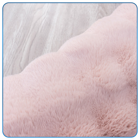 Dywan okrągły Rabbit Bubble 120 cm - miękki puszysty dywan do salonu i sypialni - różowy