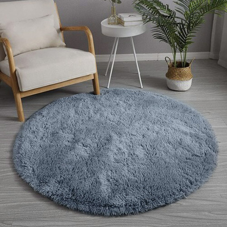 Shaggy Strado 180x180 SilverFur Round Carpet (Light Gray)