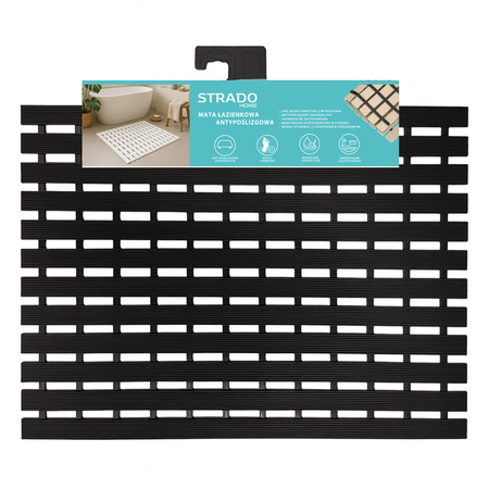 MATA łazienkowa antypoślizgowa POD PRYSZNIC brodzik do sauny basenu 43x61, czarna