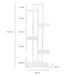 Kwietnik stojący metalowy stojak na kwiaty rośliny 6 donic Tower 112,5cm, biały