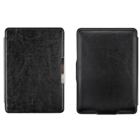 Etui Smart Case czarne do Kindle Paperwhite 1/2/3 z ekologiczną skórą i automatycznym wybudzaniem