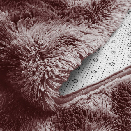 Dywan Okrągły Shaggy Ombre antypoślizgowy nowoczesny salon 160x160, fioletowy