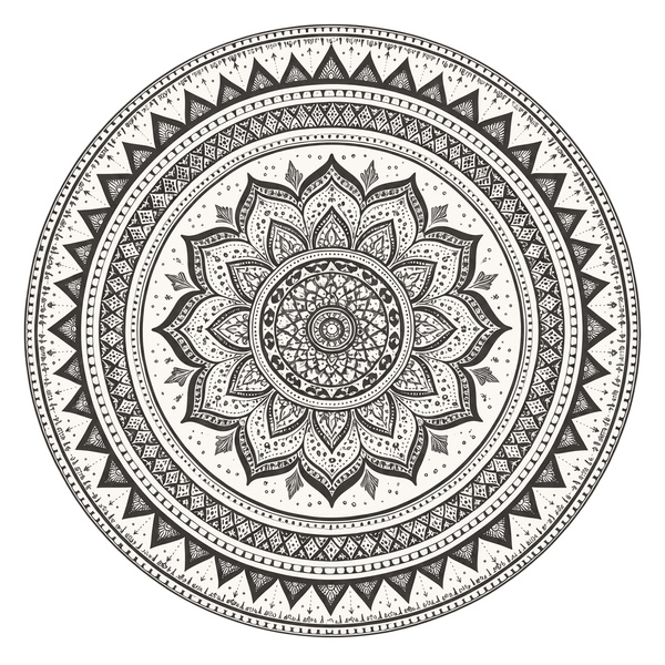 Dywan okrągły Mandala do salonu 100x100 orientalny NOVO antypoślizgowy