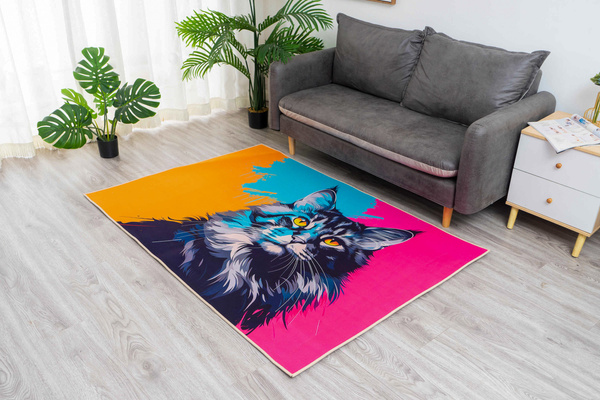 Dywan gamingowy 3D Main Coon 100x150 cm - nowoczesny wzór 3D do pokoju gracza