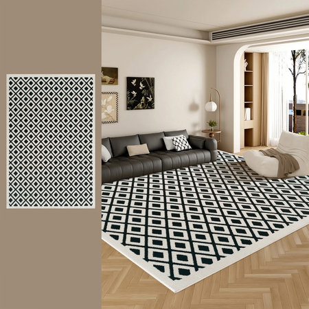 Dywan 160x230 do salonu pętelkowy duży japandi nowoczesny ciężki gruby POLO - Chessboard (Szary)