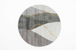 Round carpet NOVO Strado modern delicate gray pattern for living room Grey Echo 100x100 cm