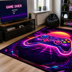 Dywan gamingowy 120x170 dla gracza mata pod fotel antypoślizgowy Retro Pad