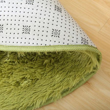 Dywan Shaggy antypoślizgowy okrągły salon miękki pluszowy 120x120, zielony