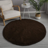 Shaggy Strado 100x100 DarkCoffee round rug (Dark brown)