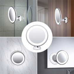 Lusterko kosmetyczne do makijażu powiększające x10 podświetlane LED, biały