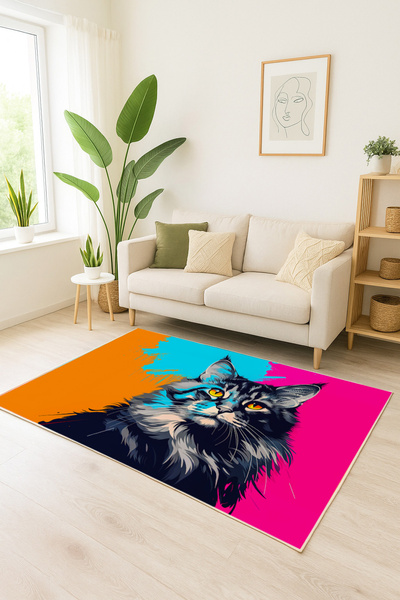 Dywan gamingowy 3D Main Coon 100x150 cm - nowoczesny wzór 3D do pokoju gracza