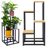 KWIETNIK 70 cm stojący metalowy stojak na kwiaty 4 poziomy półki loft PLAZA
