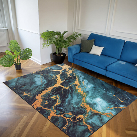 Dywan NOVO Strado nowoczesny do salonu marmurowy wzór velvet Malachit 120x160 cm