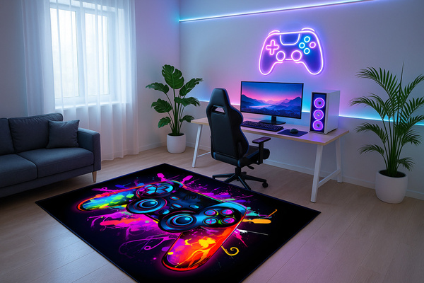 Dywan gamingowy 3D ColorPad 140x200 cm - nowoczesny wzór 3D do pokoju gracza