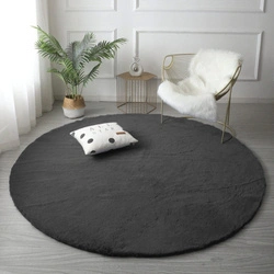 Rabbit Strado 150x150 DeepGrey round rug (Gray)