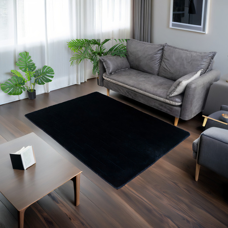 Dywan STRADO Rabbit 3D pluszowy miękki jak królik 140x200 Black