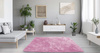 Dywan Shaggy antypoślizgowy nowoczesny salon miękki puszysty 140x200, różowy