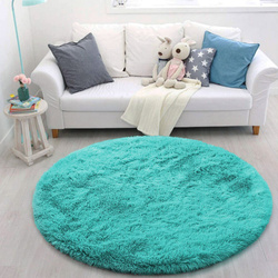 Shaggy Strado round carpet 100x100 TurquoiseSea (Turquoise)
