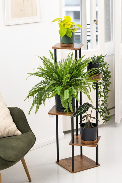 Kwietnik metalowy na kwiaty stojący wysoki 5 poziomów duży 106cm XL Palace, czarny