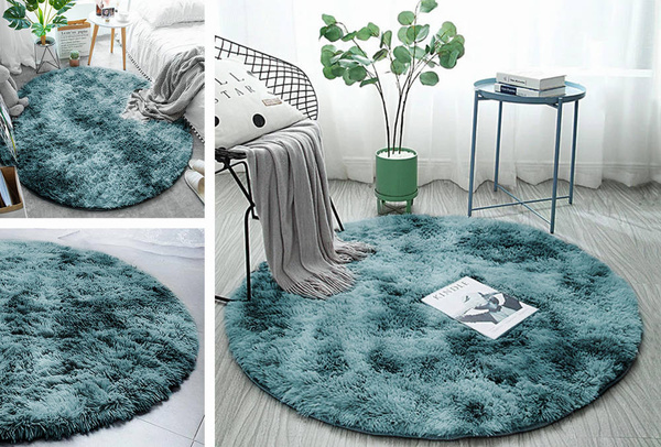 Shaggy Ombre Strado Round Carpet 120x120 OmbreNavy (Dark Blue)