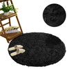 Dywan Shaggy okrągły antypoślizgowy koło salon miękki pluszowy 150x150, czarny